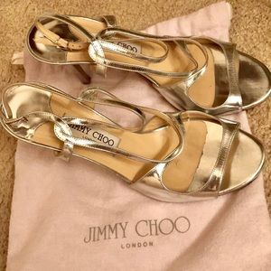 Jimmy choo mirror silver heels